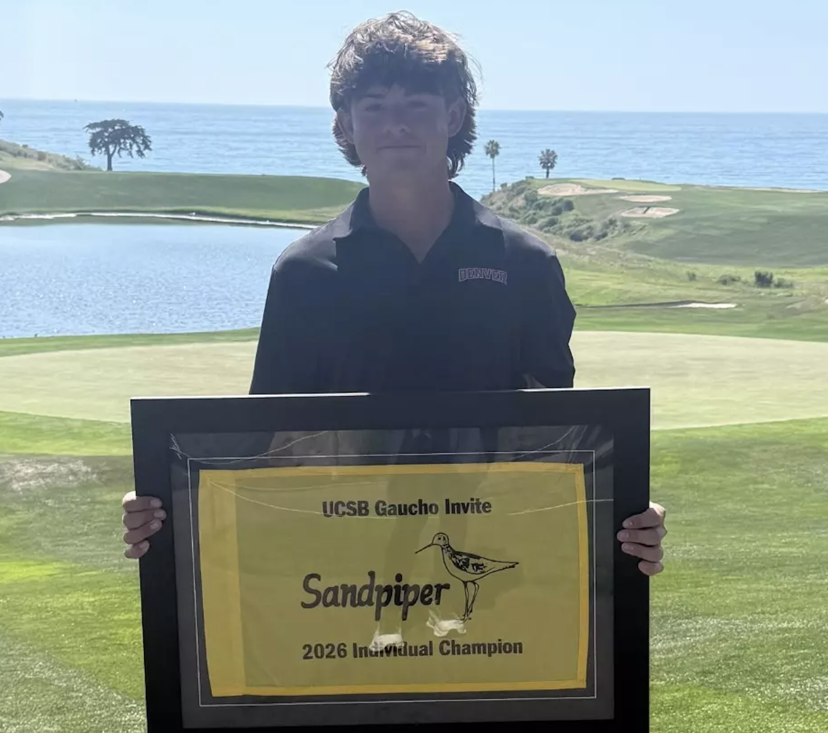 DU junior Zander Grant has a win and a fifth place in his last 2 tournaments after not cracking the top 15 prior to that. (Photo: DU men's golf on X)