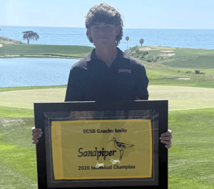 DU junior Zander Grant has a win and a fifth place in his last 2 tournaments after not cracking the top 15 prior to that. (Photo: DU men's golf on X)