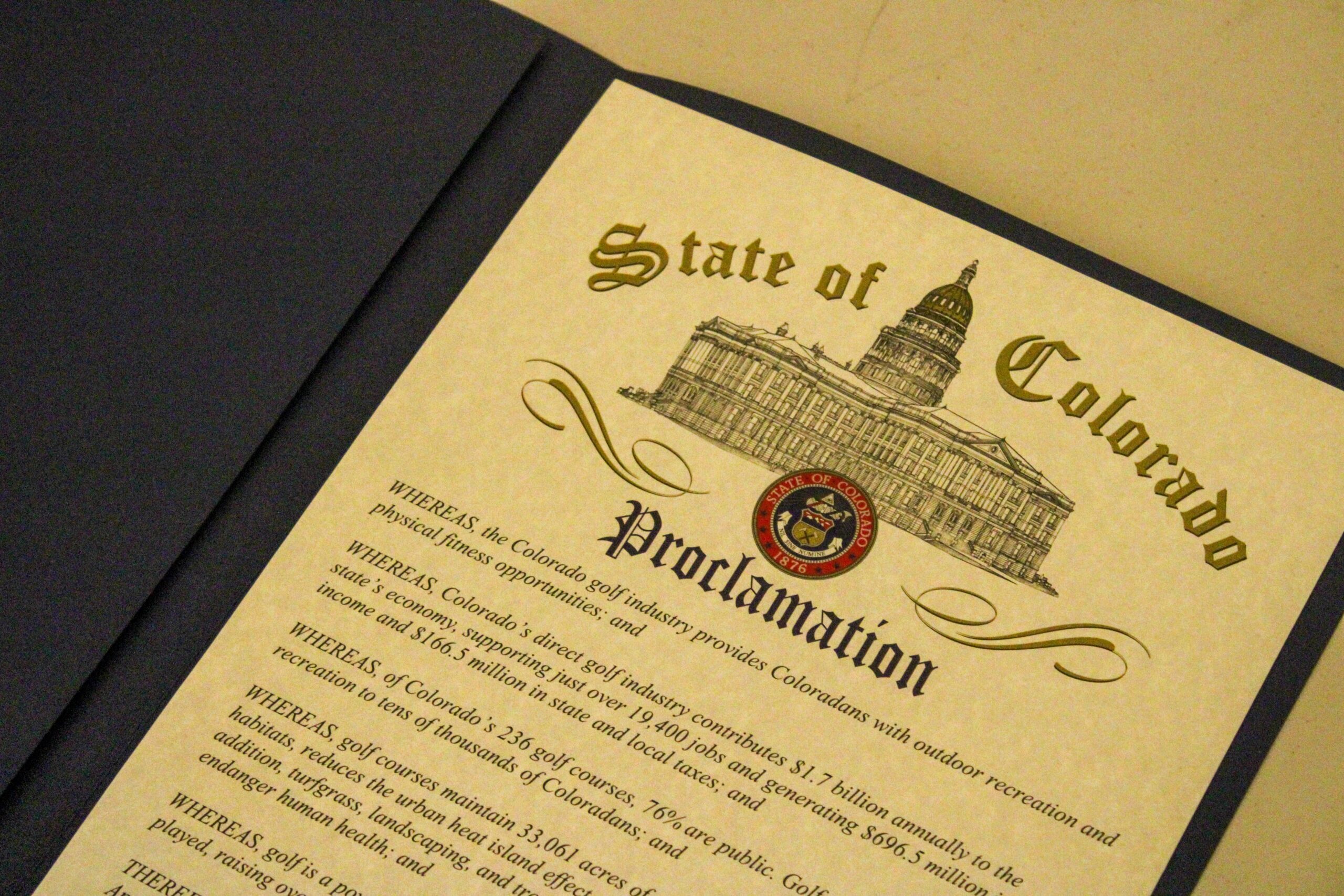 Colorado ‘Golf Day’ Made Official